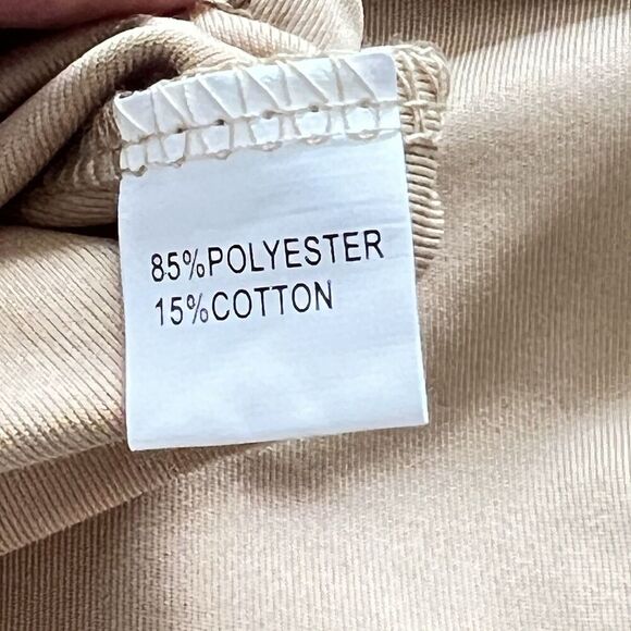 Open Sweater sz XXL Tan Beige Nude Polyester Blend Blazer Buttonless Coat Work - Picture 5 of 5